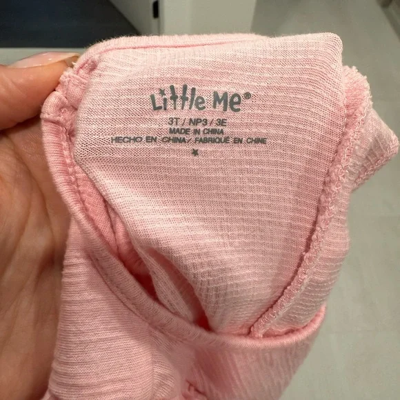 Little Me Pink Ruffled 2 piece set - Picture 3 of 3